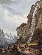 Johann Ludwig Aberli, Fall d-eau apellee Staubbach in the Vallee Louterbrunnen